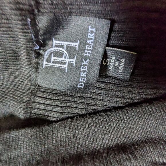 Black Ribbed Lace-Up Bodycon Dress S Long Sleeve Mini Figure Hugging Sexy - Picture 5 of 7